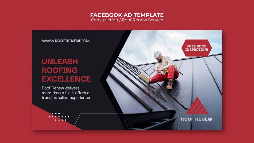 Example of a roofing business ad on Facebook.